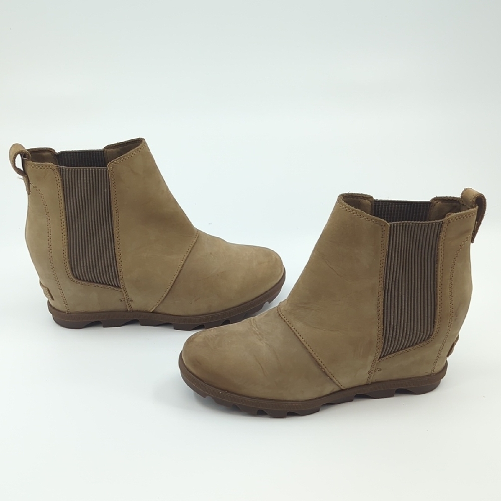 SOREL Joan of Arctic Wedge II Chelsea Bootie Ash Brown Waterproof Sz 9.5 - Picture 7 of 10